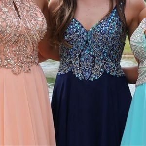 Navy Blue PROM DRESS. worn once. super cute